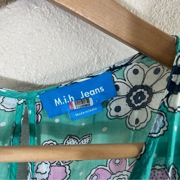 M.I.H. JEANS Leia Floral Cotton Gauze Sleeveless Button Down Midi Dress - Picture 12 of 14